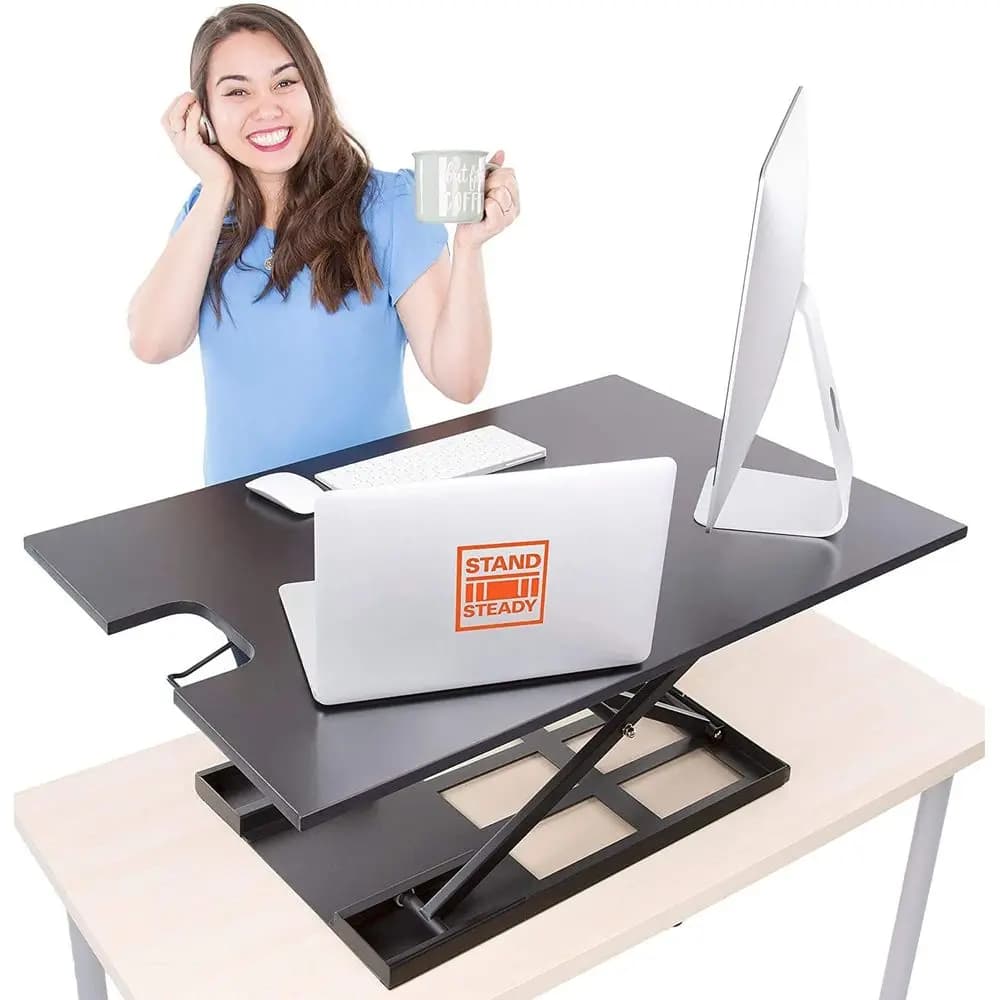 XElite Pro XL, Convertitore Ergonomico per Scrivania Regolabile in Altezza, Supporto Extra Large per Laptop da Seduti a in Piedi, Adatto per 2 Computer
