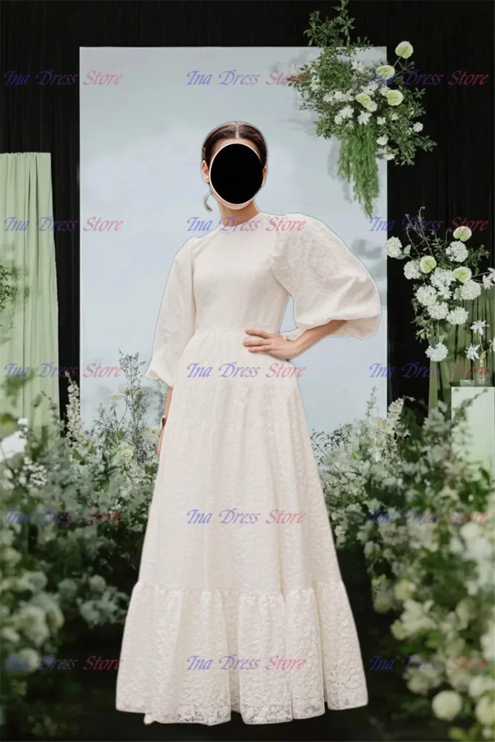 Elegante abito da comunione per battesimo Abito da ragazza di fiori in pizzo di latte soffice per bambini Abiti da ballo da sposa Abiti da sera di compleanno principessa