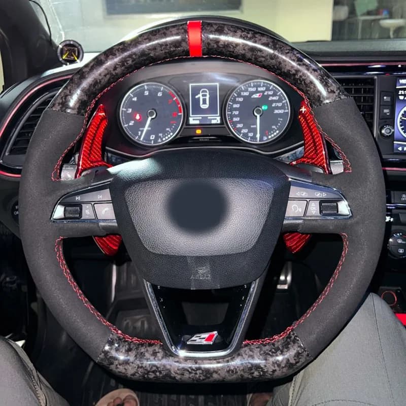 Custom Black Forged Leather Car Seat Covers Suede Leather Covers for Seat Leon R Leon ST Cupra Leon ST Cupra Ateca FR