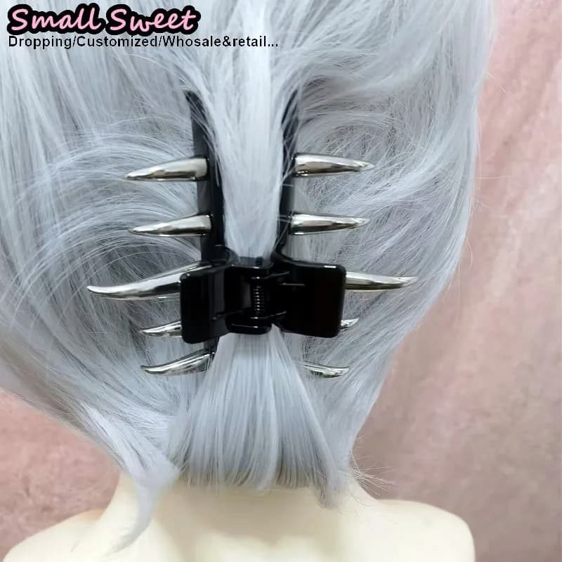 Women Goth Gothic Claw Clip Steampunk Devil Hair Accessories Rivet Harajuku Gothic Lolita Heavy Industry Spike Hair Claws