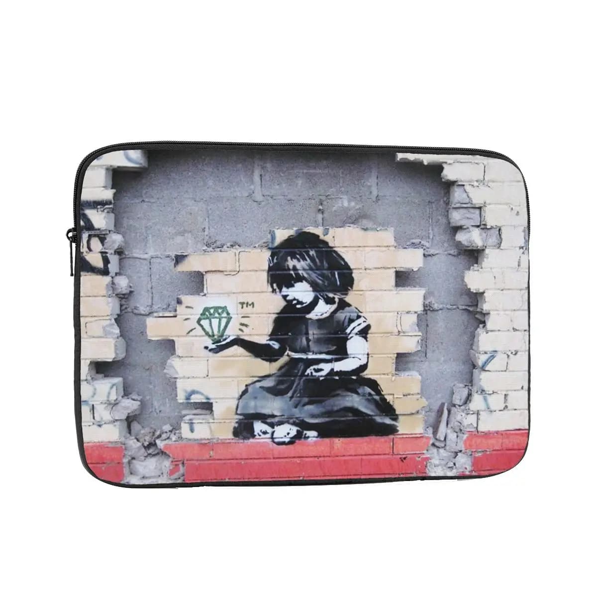 Custodia antiurto Banksy Diamond Girl Laptop Liner Sleeve Street Art Graffiti Spray Paint Wall Mural Custodia per notebook