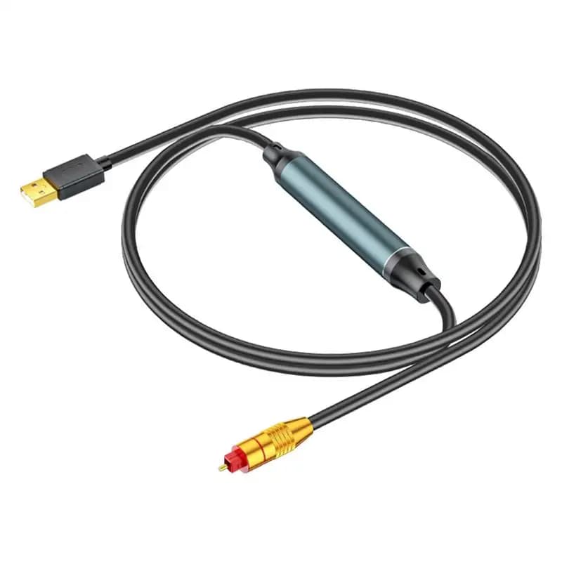 Cavo convertitore audio da USB a ottico SPDIF Adattatore audio da analogico a digitale Cavo ottico audio migliorato per giochi HDTV
