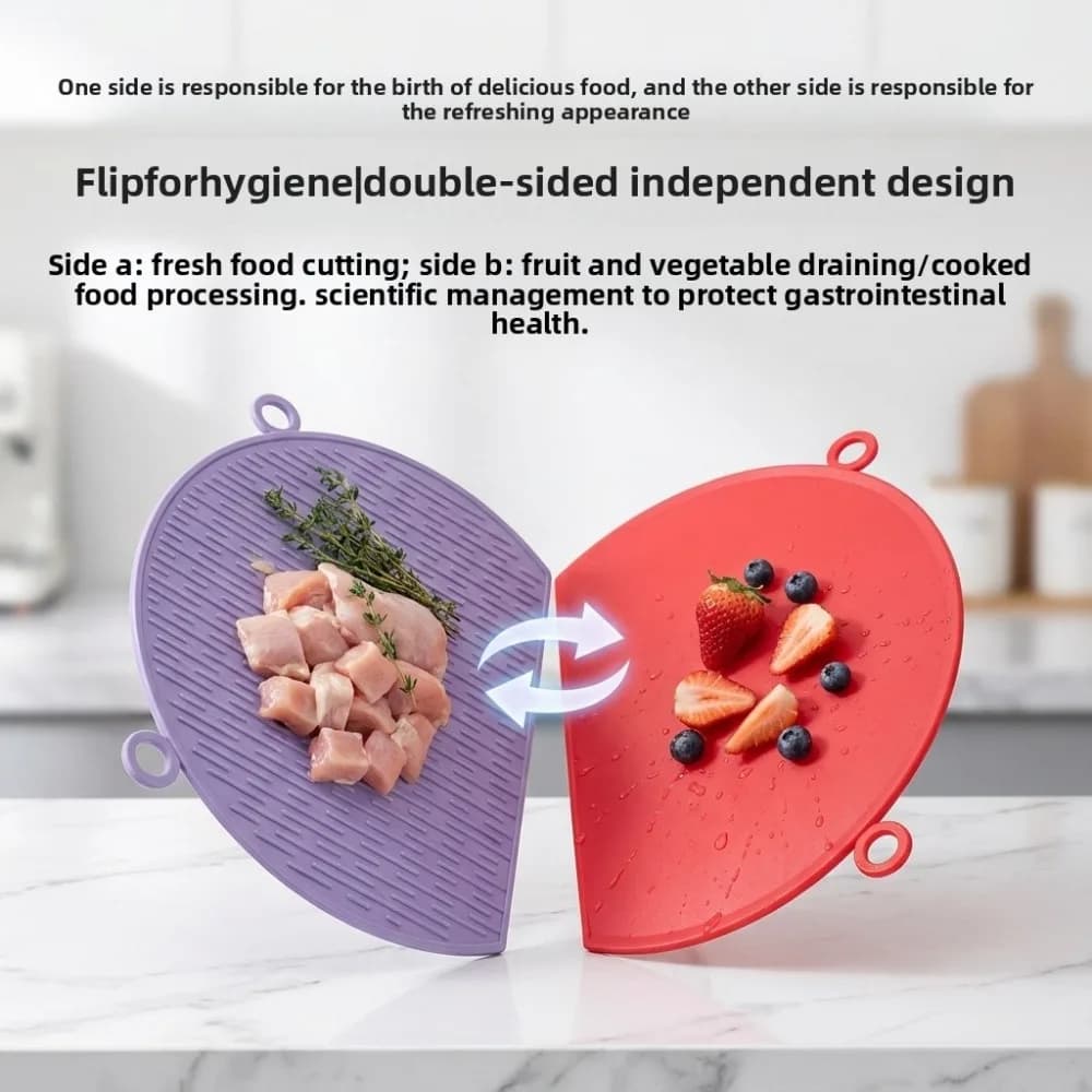 D-Shape TPU Cutting Board with Hook Anti-Cut Marks Non-Slip Chopping Board for Kitchen Knife Friendly