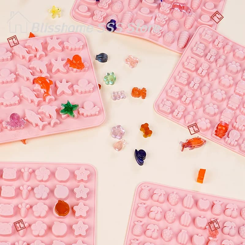 Stampo in Silicone per Cioccolato a Forma di Frutta e Animali, Coniglio, Pesce, Caramelle, Gelatine, Cuore Geometrico, Decorazione per Torte, Vassoio per Ghiaccio
