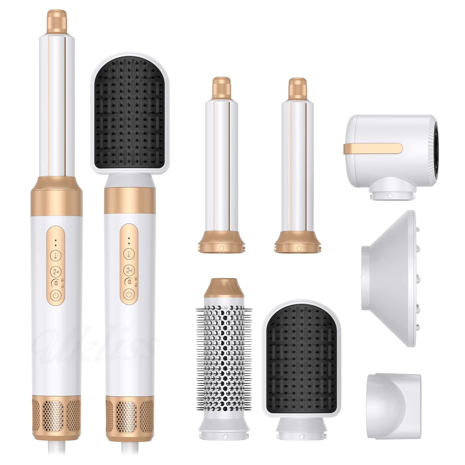 Fashion Hot Air Ceramic Hair Dryer Brush Multi Styler Interchangeable Hair Dryer Volumizer Ionic Curling Brush LED Professional