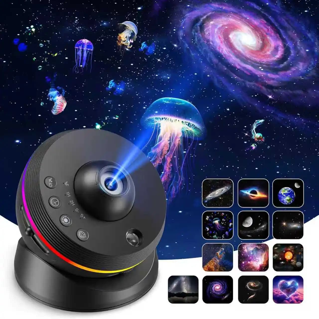 Proiettore Galassia 13-in-1 Ultra HD Meteor, Lampada Cielo Stellato Sistema Solare 4K HD, Timer 1/2H, Controllo a 4 Tasti