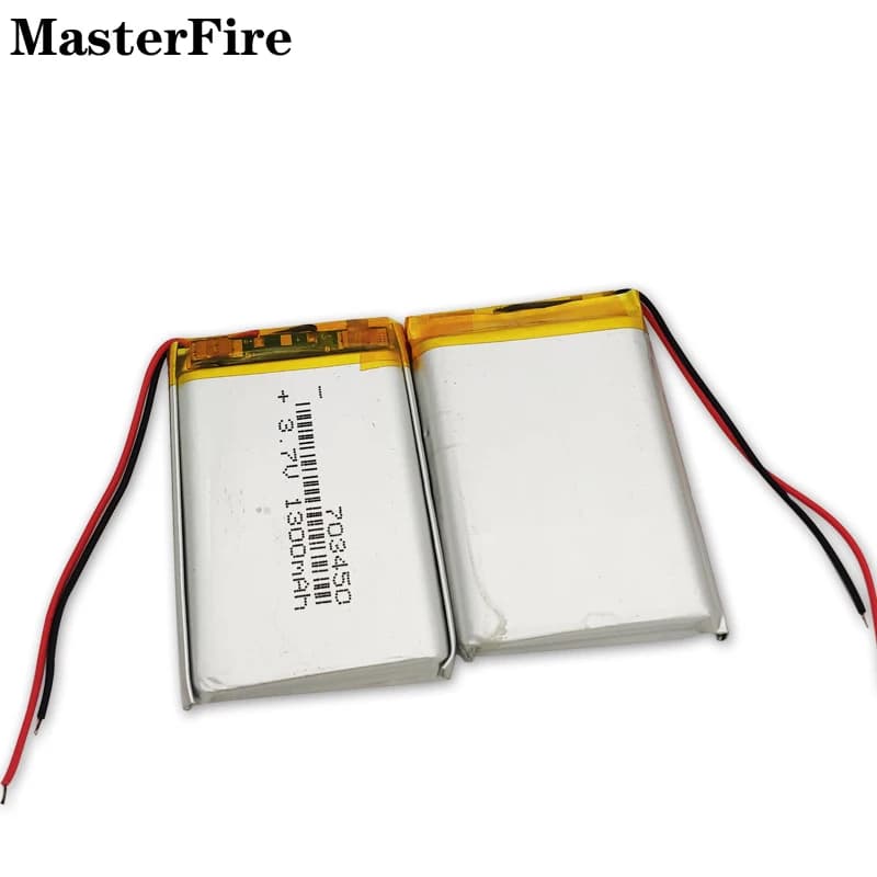 10 Batterie Ricaricabili ai Polimeri di Litio 3.7V 1300mAh 703450 per Power Bank, Telefoni Cellulari, Fotocamere, E-Book, Tablet PC, MID
