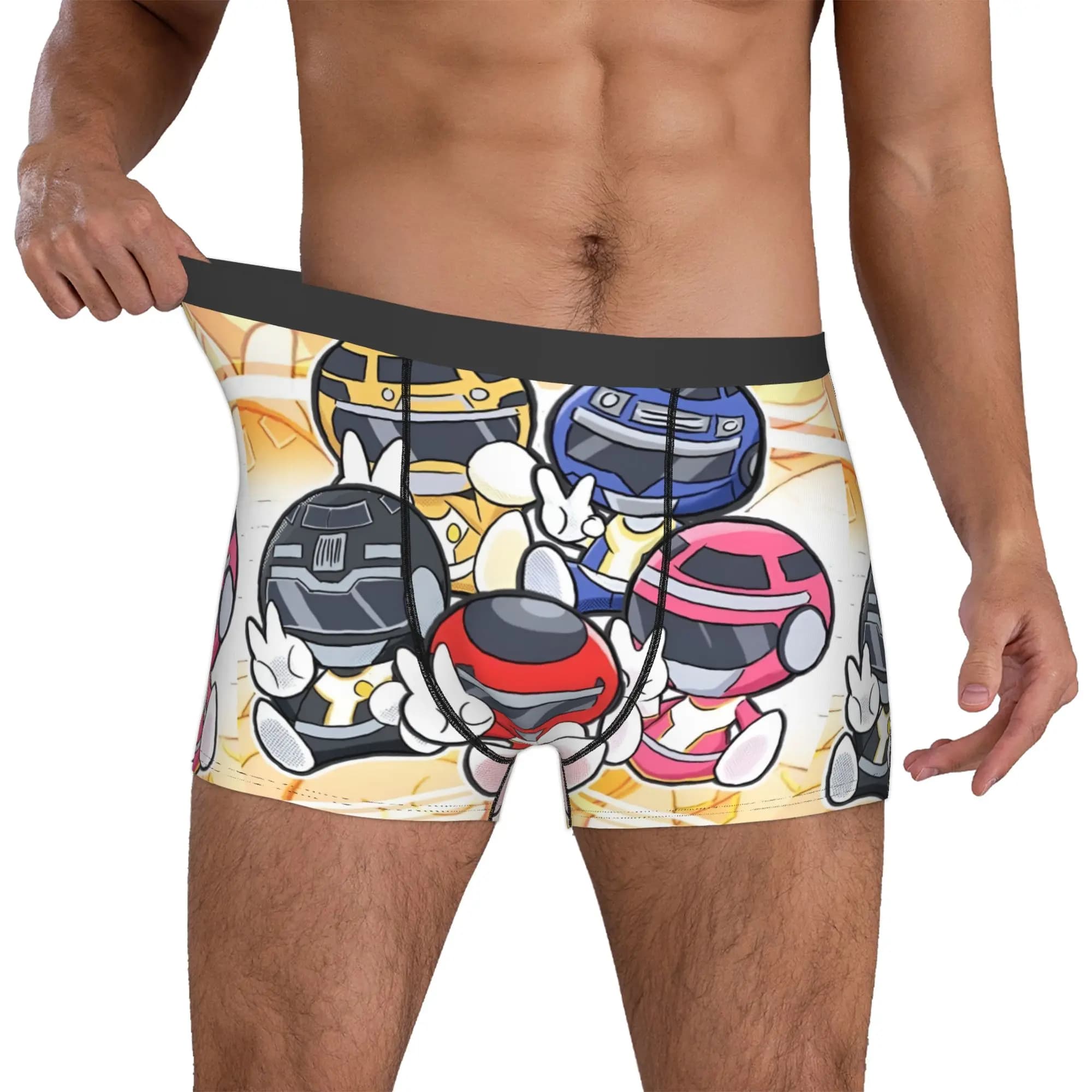 Boxer da Uomo Personalizzati Super Sentai Hot Japan, Slip Elasticizzati con Stampa Fumetto, Intimo Maschile
