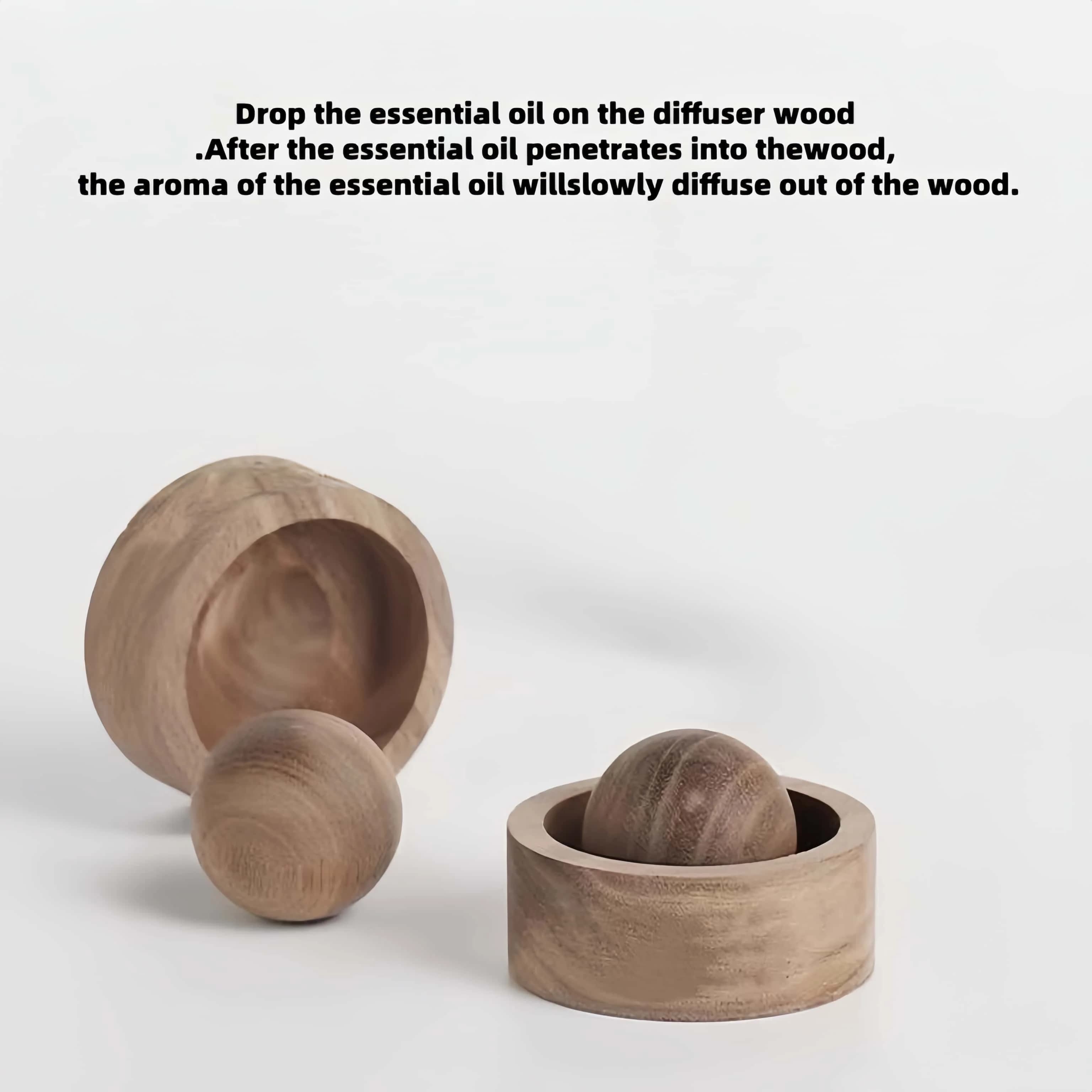 Black Walnut Ball Aroma Diffuser Aroma Essential Oil Indoor Ornament Portable Fragrance Wood Home Car Fragrance Wood
