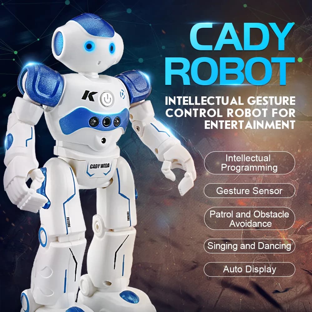 Robot Intelligente Programmabile con Controllo Remoto AI, Sensore di Gesti, Giocattolo Educativo per Bambini R2