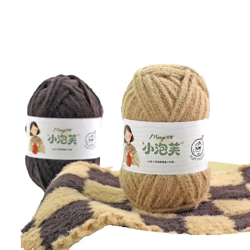100g/pz Filo di Cotone Glutinoso a Nuvola 3mm per Uncinetto, Filato per Peluche Fai-da-Te Stile Carino