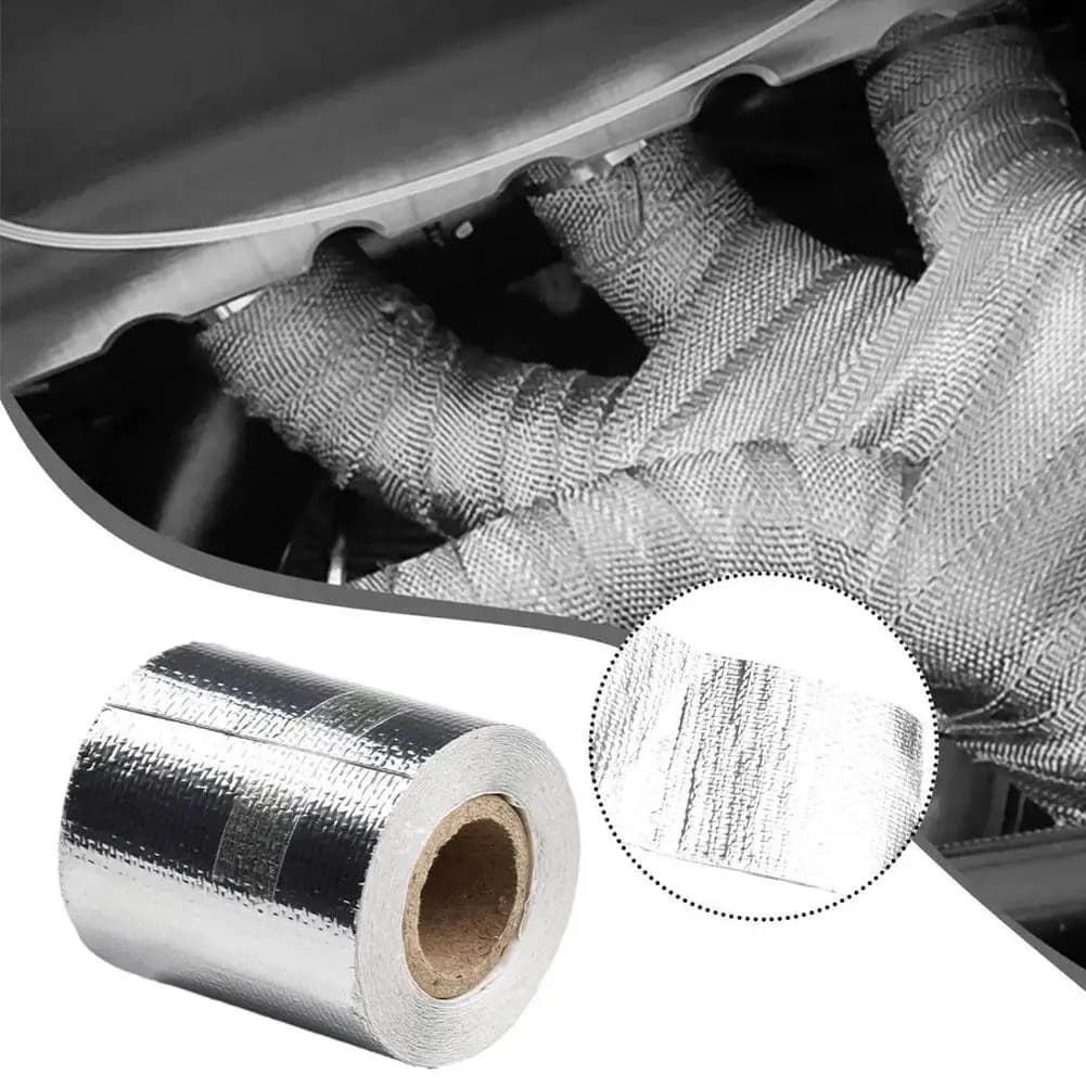 Nastro autoadesivo riflettente Oro/Argento Alta temperatura x Isolamento Rotolo da 50 mm Avvolgimento di benda termica universale Nastro da 10 M F5U7