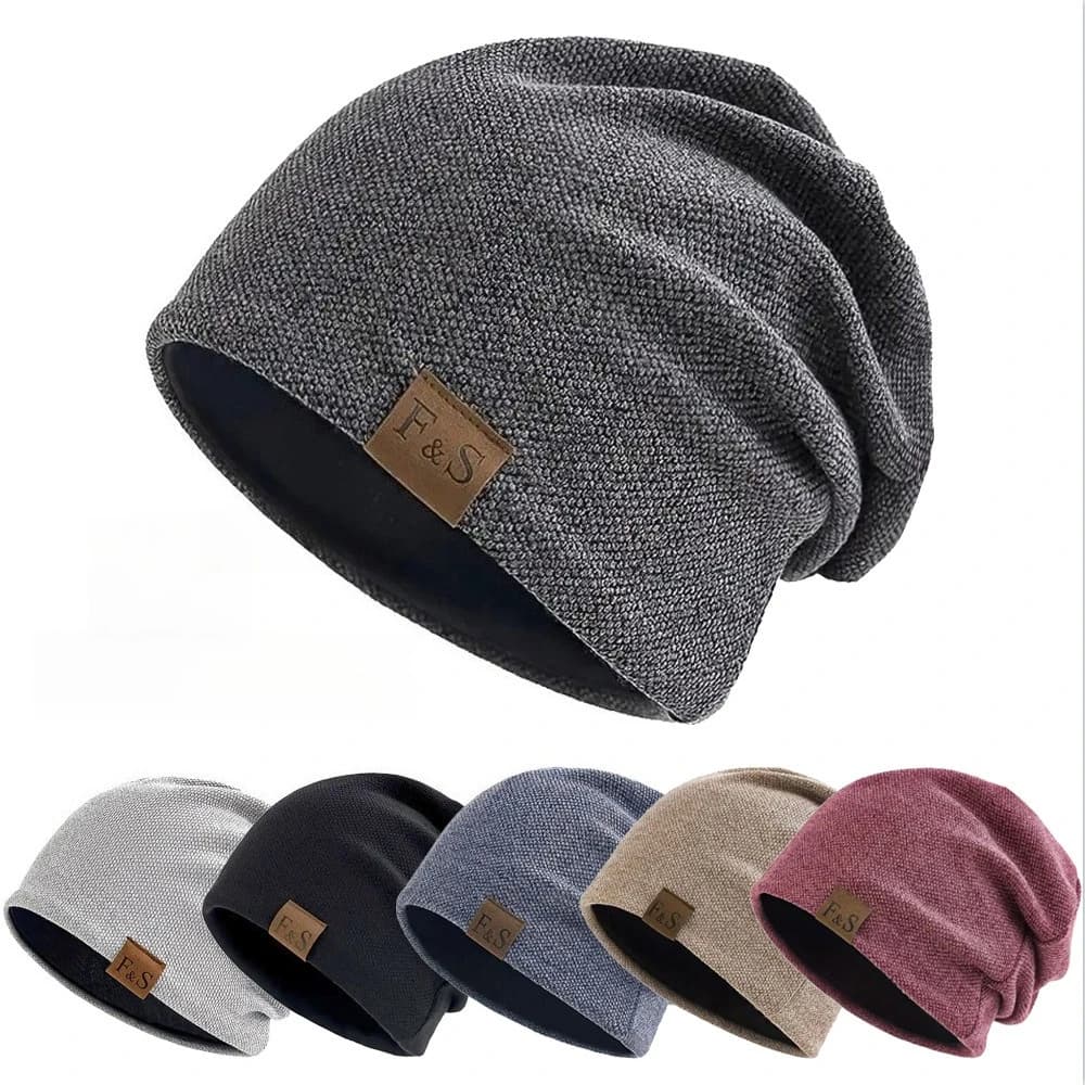 Popular Classic Slouchy Autumn Beanies Hat For Women Casual Solid Logo Skull Cap Men Warm Winter Skullies Bonnets Hat Lady Gift