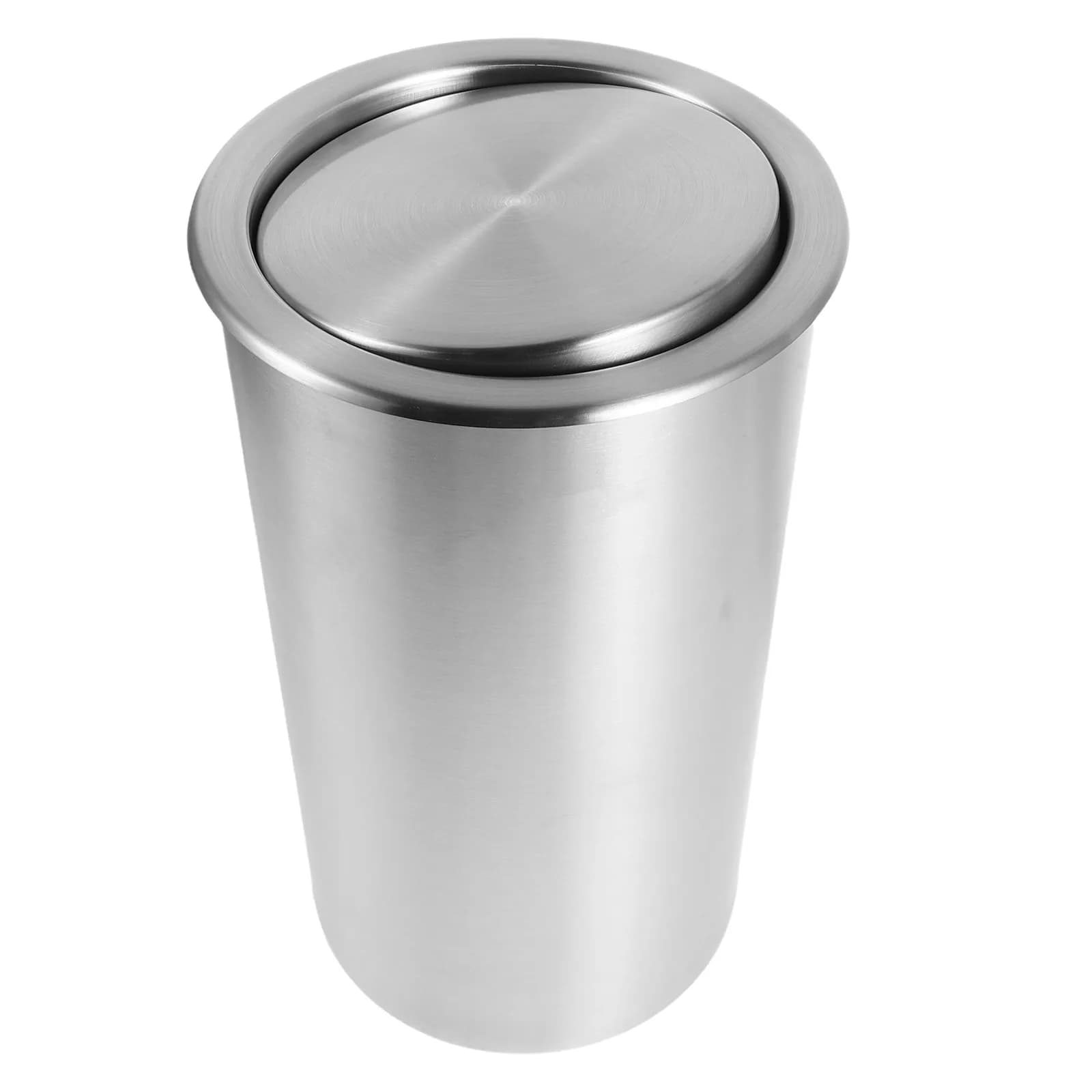 Cestino da cucina da 5,5 litri in acciaio inox con coperchio a battente integrato, per armadietto cucina, ristorante, ufficio