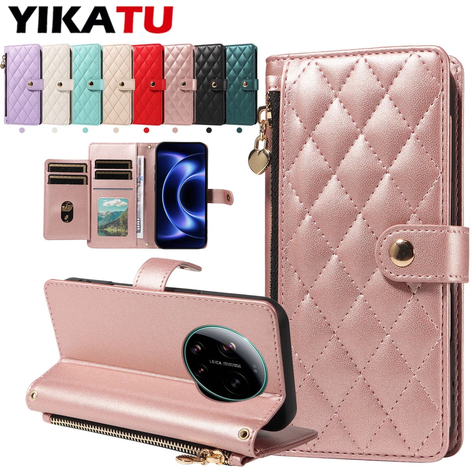 Custodia a Portafoglio in Pelle per Xiaomi C75 C71 C61 C55 14T 13T 12T Pro 15 14 Ultra Poco X7 X6 M7 M6 F7 F6 F5 Pro 5G X3 NFC