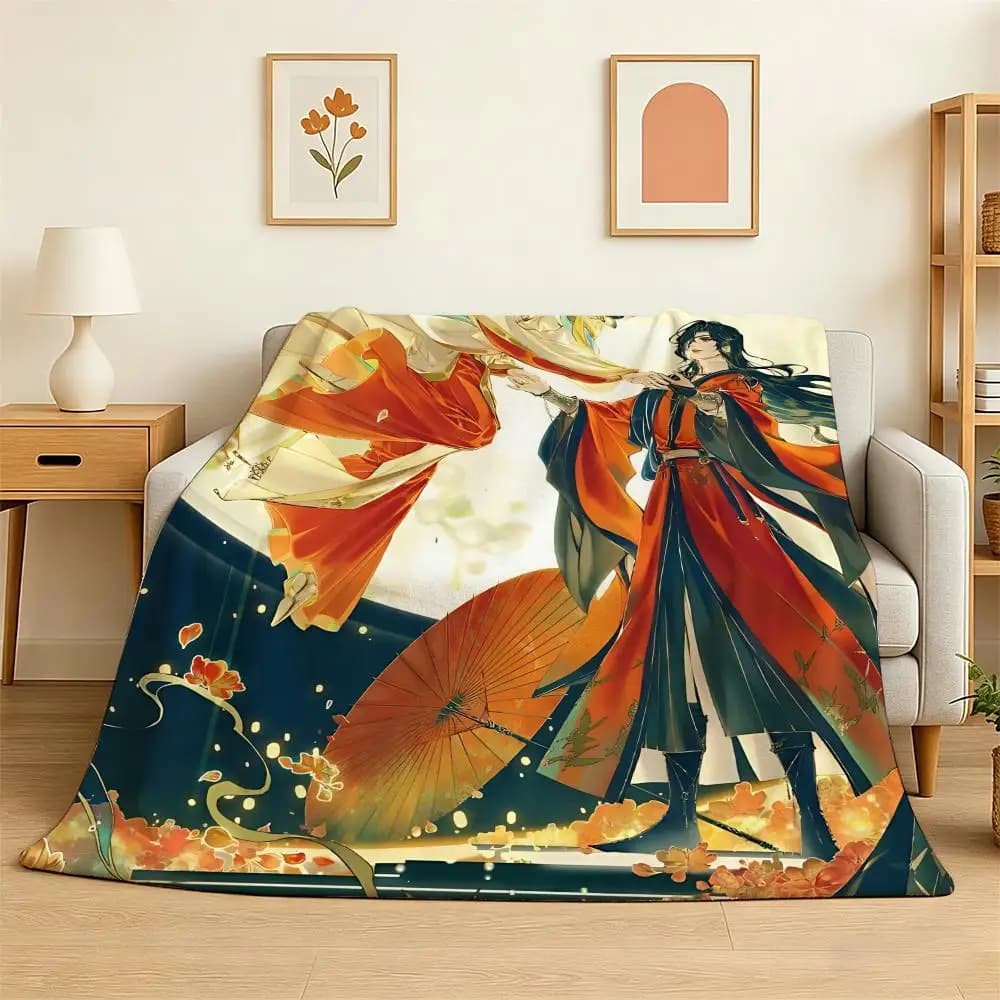 Anime Heaven Official's Blessing Throw 240g Flannel Blanket Lightweight Soft Skin-friendly Summer Thin Throw Blanket