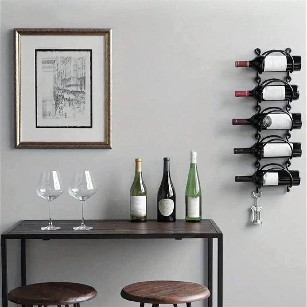 Five Floors Saving Towel Wine Racks, Versatile and Durable Wrought Iron Wall Organizers