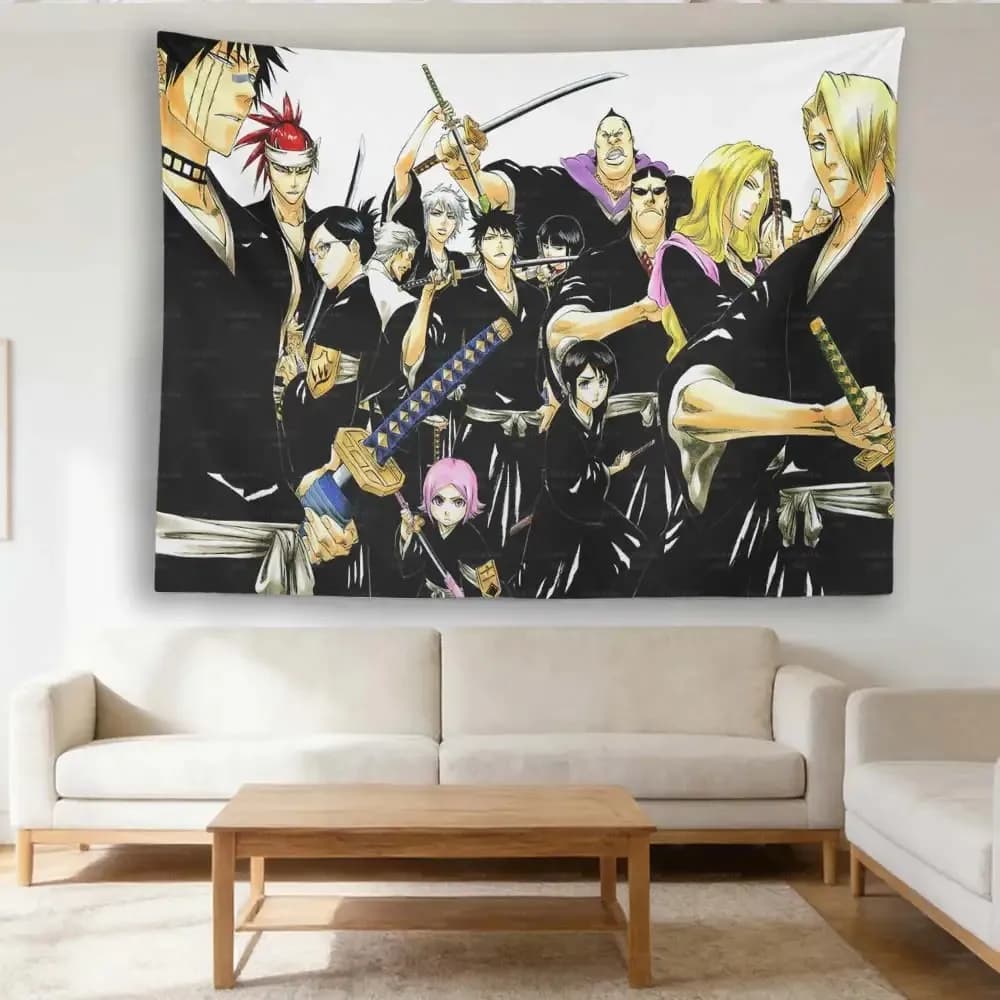 VIKAMA Bleach Ichigo Kurosaki Tapestry, Anime Wall Hanging Poster, Manga Aesthetic Decor for Bedroom Dorm Room