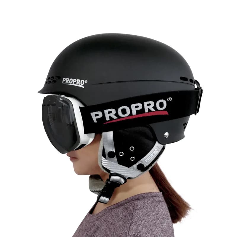 Occhiali da sci integrati Casco da sci Pattinaggio Protezione per la testa Casco protettivo di sicurezza per skateboard addensato
