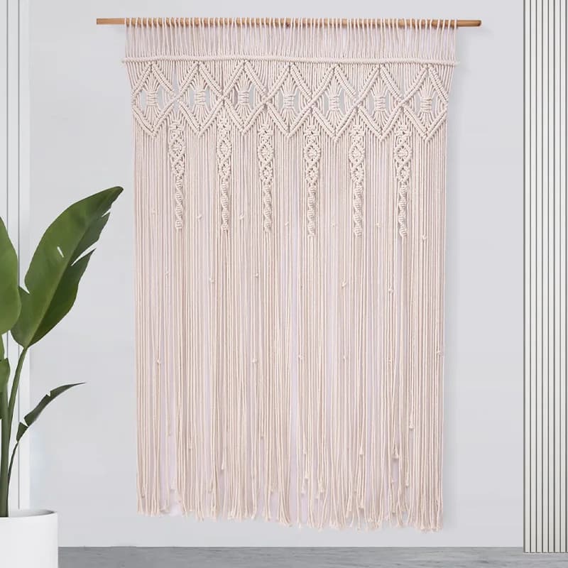 Bohemian Cotton Rope Woven Curtain Door Curtain Tapestry Wall Decor Nordic Style Living Room Room Airbnb Wall Decor