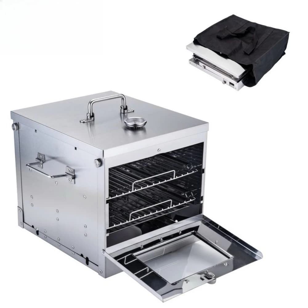 Outdoor camping stove, stainless steel folding oven with visual window B72