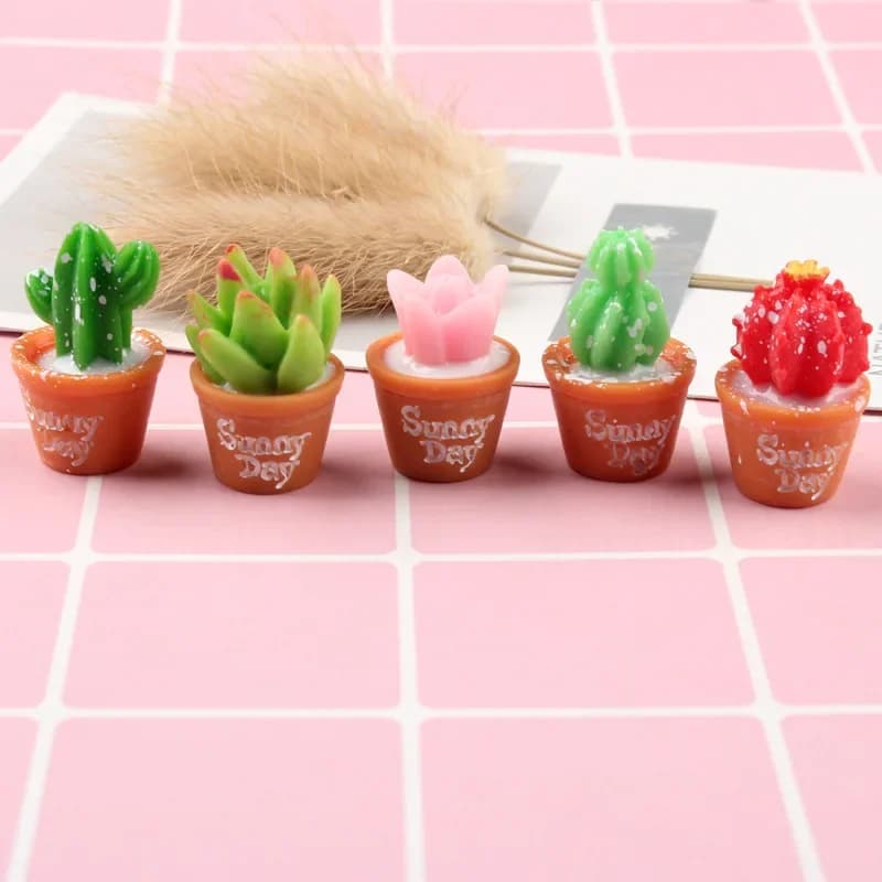 10 Pcs simulazione carino 3D Cactus piante succulente Mini in vaso Kawaii casa delle bambole decorazione fai da te Micro paesaggio Decor
