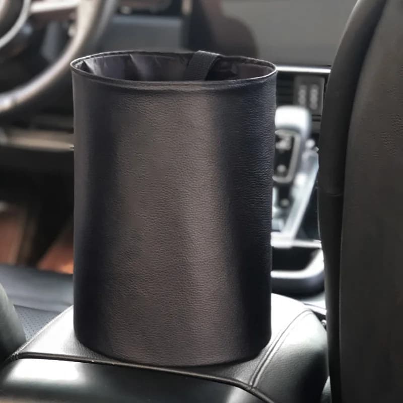 Cestino per Auto in Pelle PU Impermeabile Pieghevole Contenitore di Stoccaggio Sospeso per Auto Accessorio Interno per Automobile