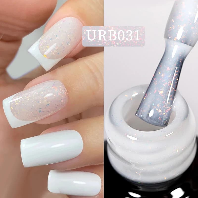 UR SUGAR 7ml Gel base in gomma glitter Aurora Chameleon Rosa Oro Fiocchi Vernice Soak Off Semi permanente UV LED Gel Polish