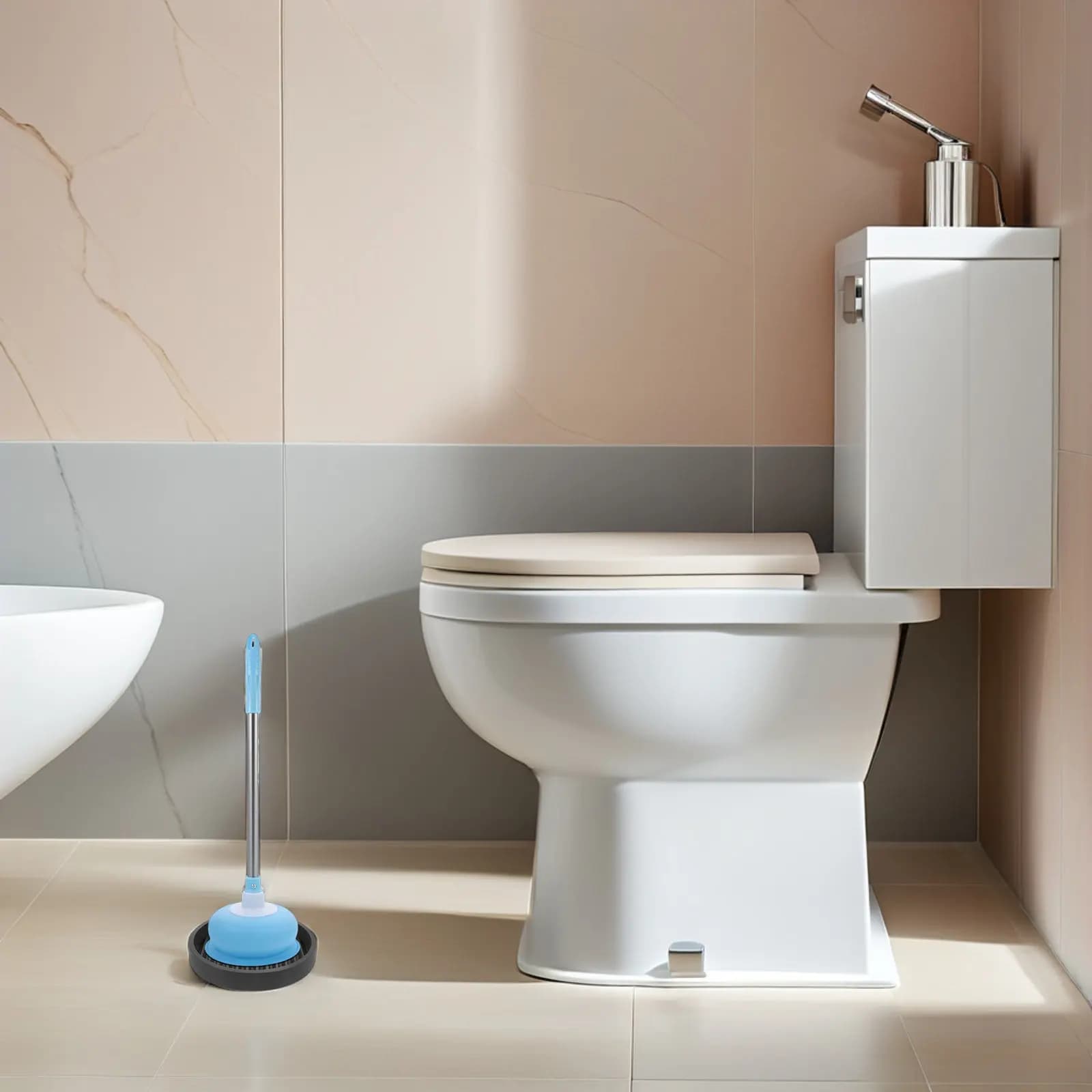 4 pcs Plunger Tray Only Grey Toilet Brush Drip Catcher Mat For Bathroom Kitchen Non Slip Drying Holder Easy Cleaning For