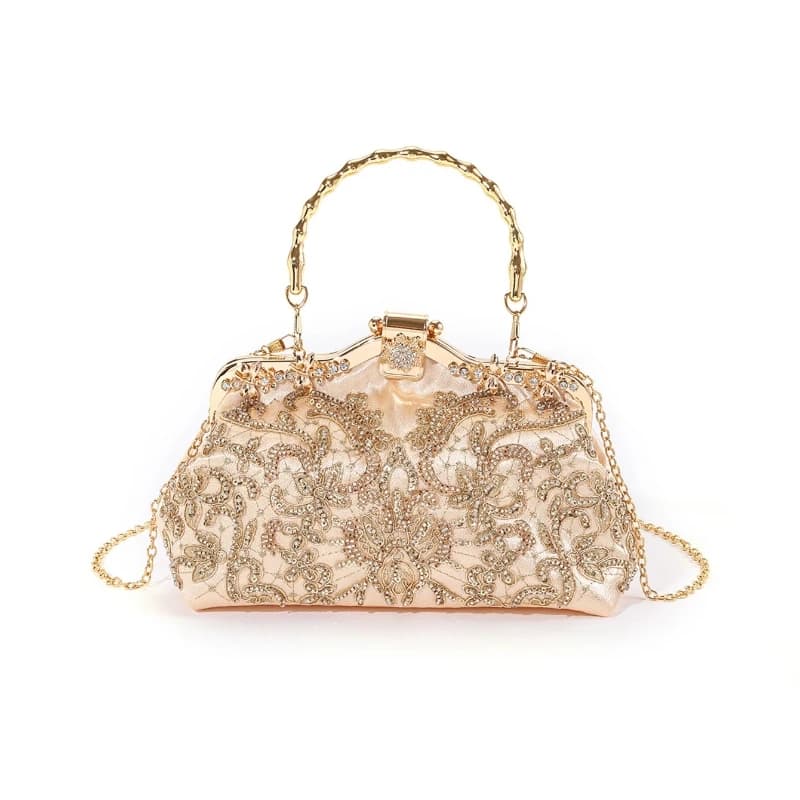 Retro New Embroidered Beaded Fabric Purse Luxury Women's Handbag Chinese Style Wedding Cross Shoulder Cheongsam Evening Hand Bag