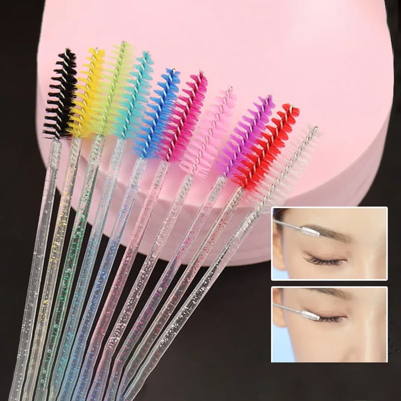 50 Pezzi Spazzole per Ciglia Pennello per Sopracciglia Bacchette per Mascara Applicatore Spoolers per Estensione Ciglia Strumento Cosmetico