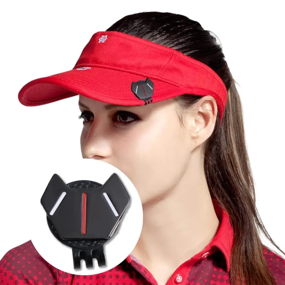 Attrezzatura da Golf: Clip per Cappello in Lega di Zinco con Marcatore Magnetico per Palline, Nero/Argento, Portatile Unisex