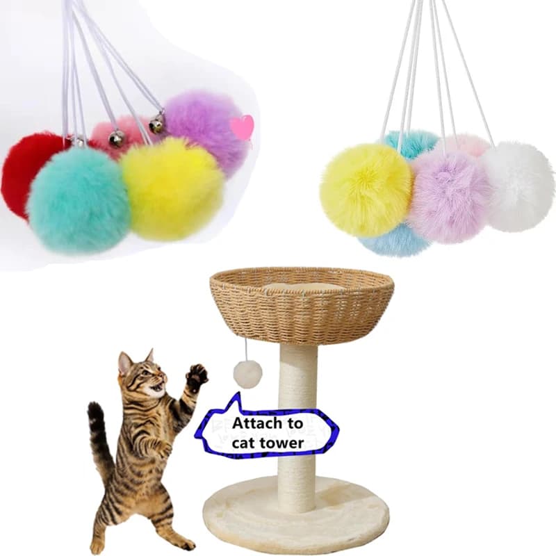 2 pezzi di giocattoli per gatti giocattoli a sfera di ricambio per torre di alberi per gatti, giocattoli per gattini, accessori per tiragraffi per gatti giocattolo a sfera sospeso