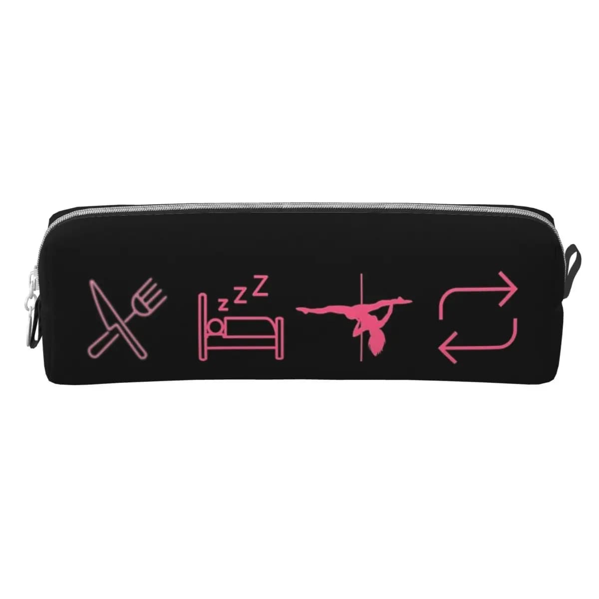 Eat, sleep, pole dance, repeat - Black icons pencil bags for pens Pens box for boy Girl for pencils for school office Cosmetic bag