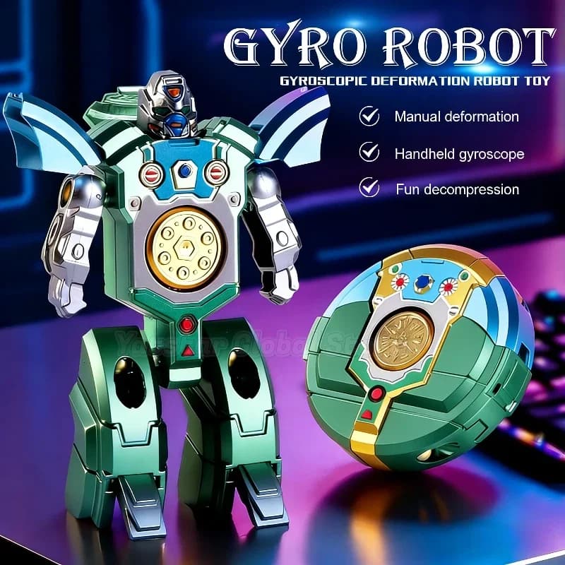 Fidget Spinner Robot Trasformabile – Giocattoli Sensoriali Antistress, Giroscopi da Dito Deformabili