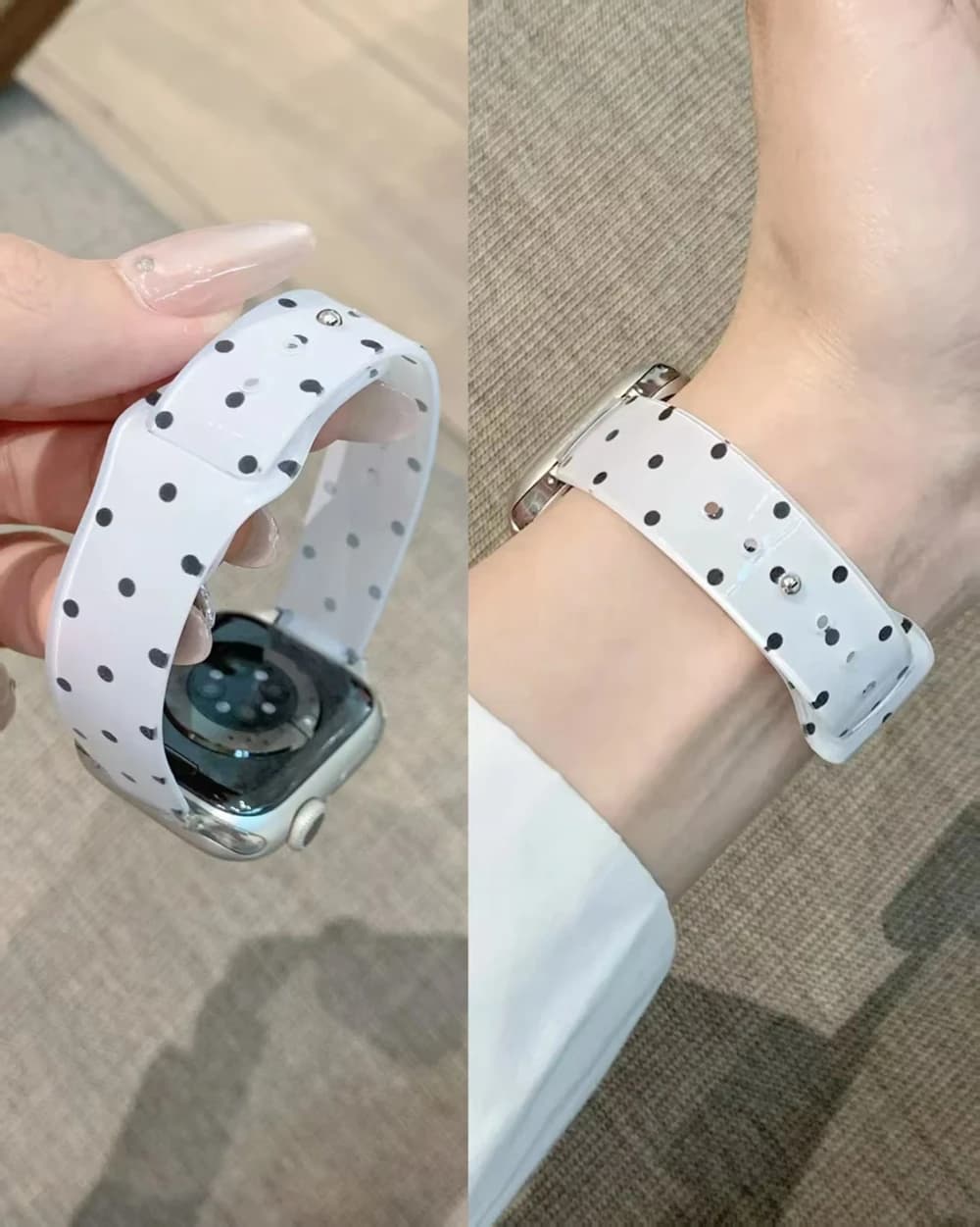 Fashion Star Glossy Silicone Strap for Apple Watch Band Women Strap Series 11/10/9/8/7/6/5/4 40mm 41mm 42mm 44mm 45mm 46mm