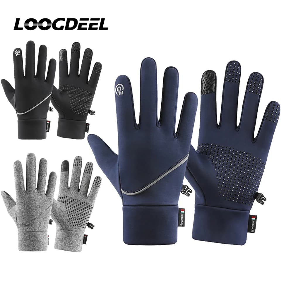 LOOGDEEL Winter Touchscreen Hot Women Bike Gym Outdoor Guide Motorcycle Thermal Gloves Waterproof Bike Gloves