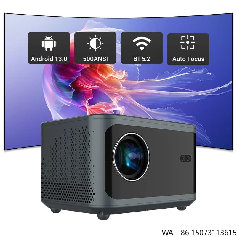 Proiettore Domestico C410 Android 13.0, 900 Lumen 1080p Manuale con Altoparlanti Integrati per Home Theater
