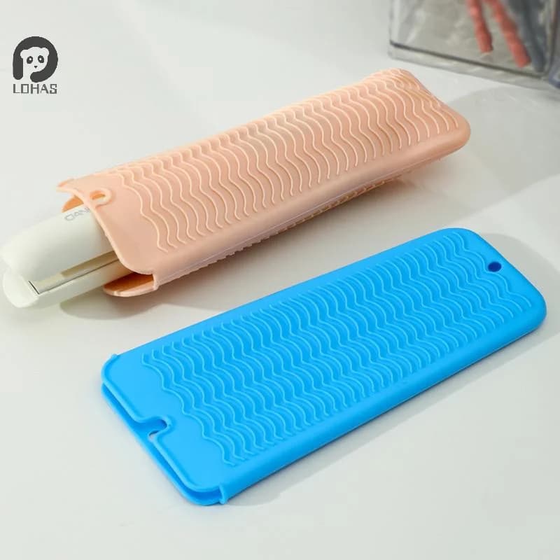 1PC Silicone Bucket for curling hair Covering Hairplate Storage bag Hairdresser Iron Hairdresser Insulating Mat Heat-resistant case