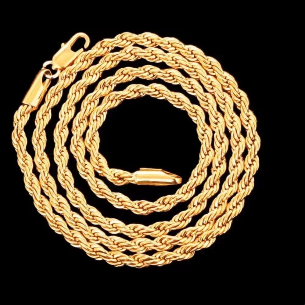 925 Silver Wholesale Noble 45-60cm 18K Gold 4mm Rope Chain Necklace for Women Man Fashion Wedding Charm Gift Jewelry 18-24Inch