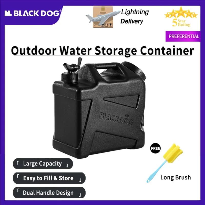 Contenitore per Acqua BLACKDOG di Grande Capacità, Tanica Pieghevole Portatile con Rubinetto per Campeggio e Auto, Barile per Alimenti