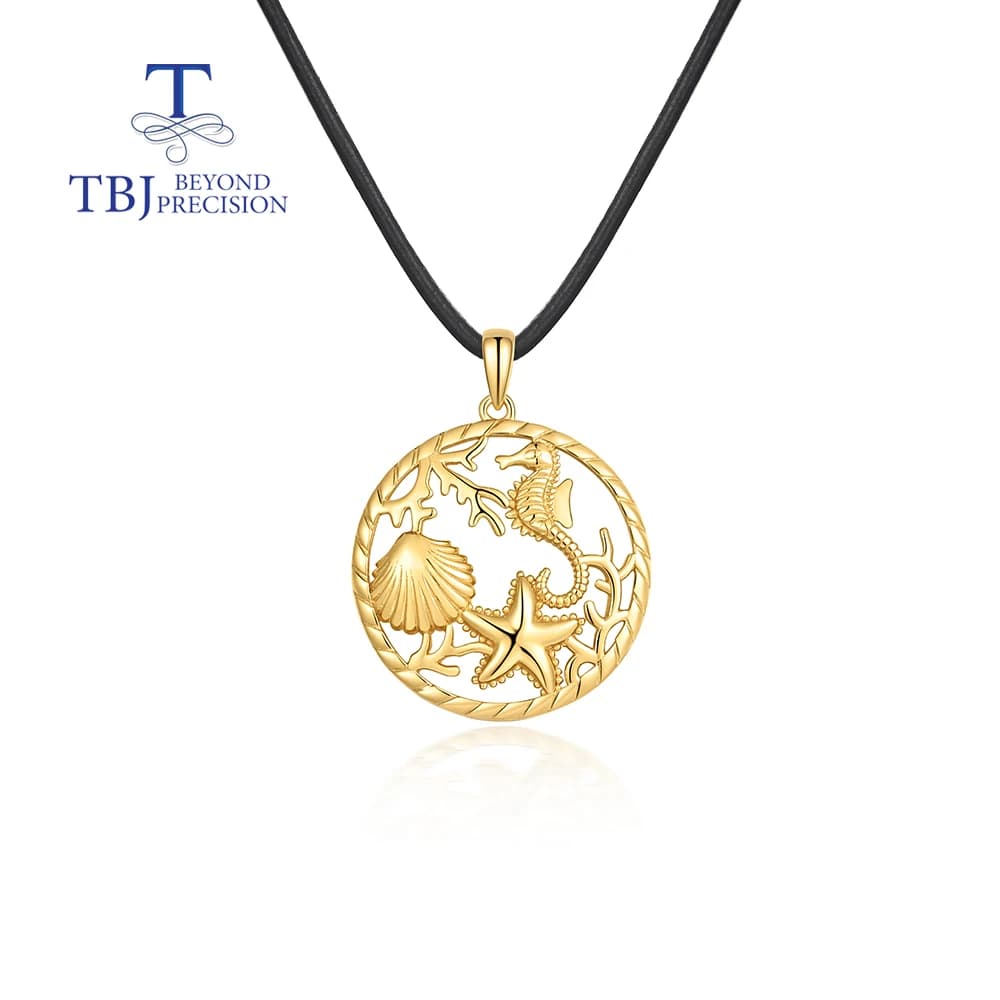 Necklace with Silver Pendant Sterling 925 2026, Sea Theme Jewels with Marine Stars and Marine Horses for Women, Gift for Birthday, Festival, Feast