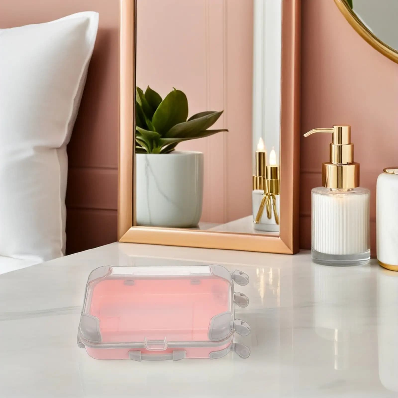 Set di 4 Custodie per Ciglia Finte, Design Mini Valigia, Organizer da Viaggio con Manico Robusto, Colori Vivaci, Contenitore per Ciglia Finte