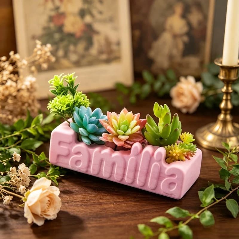 Resin silicone mold, family letter rectangular flower-shaped silicone mold, suitable for DIY incense candle decorative mold