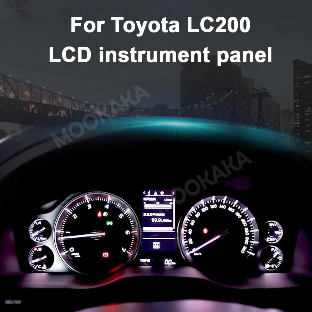 Schermo LCD da 12,3 Pollici per Toyota Land Cruiser 200 LC200 2008-2015/2016-2020, Cruscotto Digitale, Quadro Strumenti Virtuale