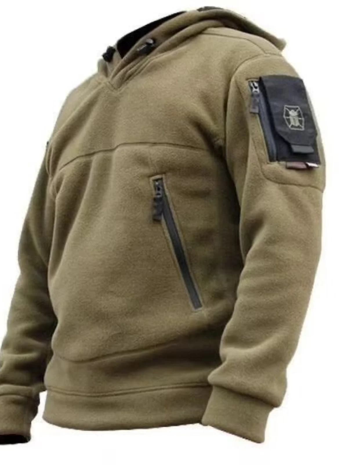 Thickened Fleece Men's Hoodie Tactical Sweatshirt Autumn Winter Season Casual Style Polyester Fiber Long Sleeve Sweatshirt