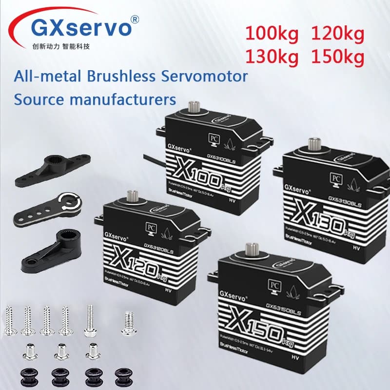 Servomotori GXservo ad alta coppia IP67 100kg 120kg 130kg 150kg Brushless per Auto RC 1/5, Attrezzature Industriali Pesanti, Braccio Robotico