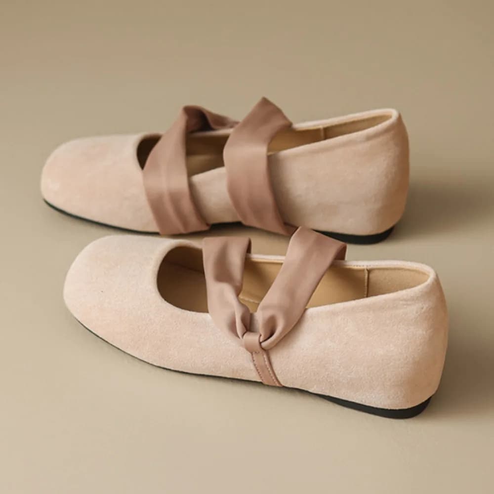 Flat Mary Janes Inner Height Increasing Women's Shoes Pink Ballet Shoes Woman Light Mouth with Skirt Mary Jane Shoes Gentle Wind