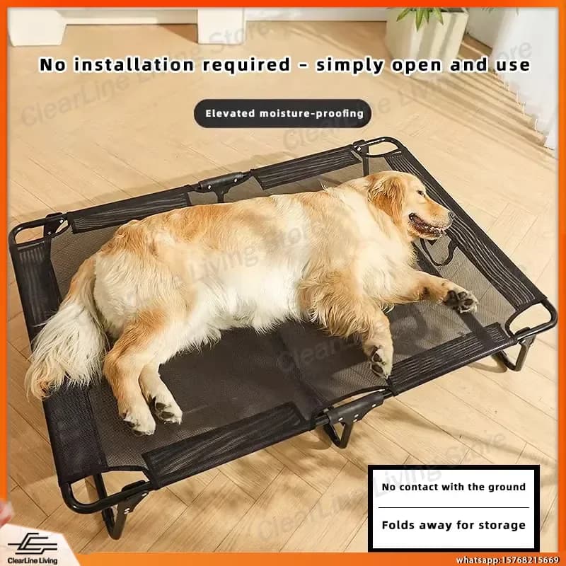 Cuccia Rialzata per Cani di Taglia Grande e Media, Lettino Rinfrescante Estivo e Caldo Invernale per Animali Domestici, Utilizzo Interno ed Esterno per Tutte le Stagioni, per Golden Retriever