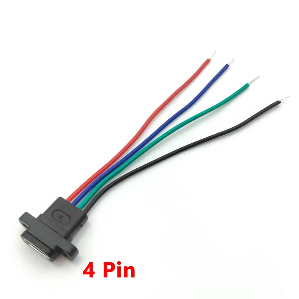 USB 3.1 tipo C porta presa USB C femmina impermeabile a 4 Pin con foro per vite interfaccia di ricarica rapida connettore USB con cavo